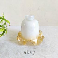 Vintage Floral Art Dual Tone White Cream Glass Lamp Shade Lighting G780