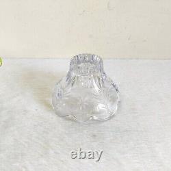 Vintage Floral Etching Work Clear Glass Lamp Shade Decorative Collectible G783