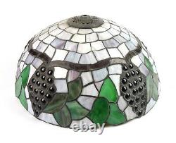 Vintage Floral Tiffany Style Stained Glass 16.25 Diameter Lamp Shade Grape Vine