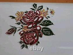 Vintage Floral Vanity Glass Light Shade 24 Bathroom Cover Mid Century