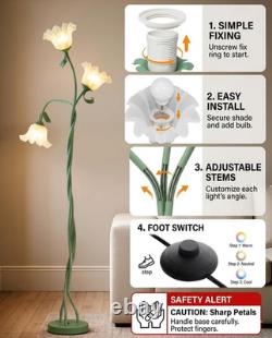 Vintage Flower Floor Lamp with Flexible Neck and 3 Color Temperatures (Green) Vintage Flower Floor Lamp with Flexible Neck and 3 Color Temperatures (Green)
