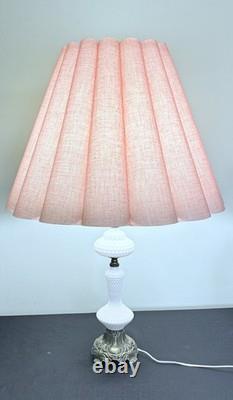 Vintage Fluted Scalloped Lampshade-Dusty Rose-LG 15Tx20.5 W-Excellent