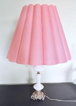 Vintage Fluted Scalloped Lampshade-Dusty Rose-LG 15Tx20.5 W-Excellent