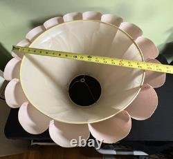 Vintage Fluted Scalloped Lampshade-Dusty Rose-LG 15Tx20.5 W-Excellent