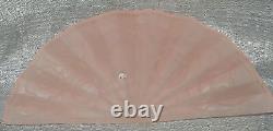 Vintage French Art Deco Egyptian replacement Frosted Pink glass lamp Fañ shade