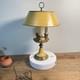 Vintage French Bouillotte Lamp 3 Arm Brass Metal Shade Gold Empire Style