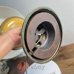 Vintage French Bouillotte Lamp 3 Arm Brass Metal Shade Gold Empire Style