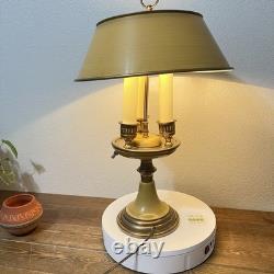 Vintage French Bouillotte Lamp 3 Arm Brass Metal Shade Gold Empire Style