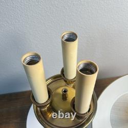 Vintage French Bouillotte Lamp 3 Arm Brass Metal Shade Gold Empire Style