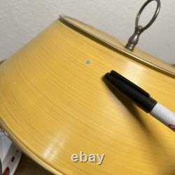 Vintage French Bouillotte Lamp 3 Arm Brass Metal Shade Gold Empire Style