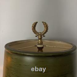 Vintage French Brass Bouillotte Lamp Metal Shade Tole 3 Arm Table Lamp Works 20