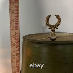 Vintage French Brass Bouillotte Lamp Metal Shade Tole 3 Arm Table Lamp Works 20