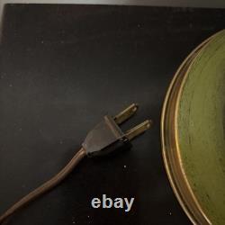 Vintage French Brass Bouillotte Lamp Metal Shade Tole 3 Arm Table Lamp Works 20