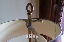 Vintage French Empire Style Bouillotte LAMP Adjustable Black & Gold Metal Shade