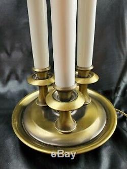 Vintage French Frederick Brass Bouillotte Style with Tole Lamp metal Shade 3 way