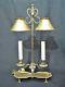 Vintage French Style Bouillotte Lamp Brass Base & Shades With Female Busts