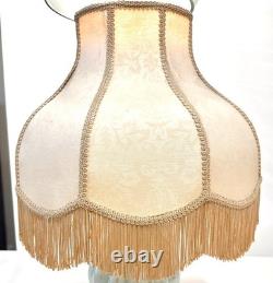 Vintage French Victorian Bell Lamp Shade Large 17.5 x 16 Tall 1.5