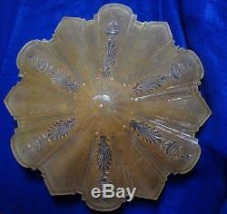 Vintage GLASS with SLAG Metal Lamp Shade Intricate Design