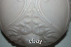 Vintage GWTW Cherub Face Satin Pink Oil Parlor Hurricane Lamp Shade