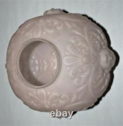 Vintage GWTW Cherub Face Satin Pink Oil Parlor Hurricane Lamp Shade