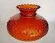 Vintage Gwtw Fenton Deep Amber Hobnail Kerosene Oil Electric Parlor Lamp Shade