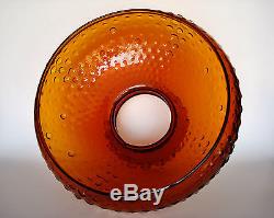 Vintage GWTW FENTON Deep Amber Hobnail kerosene Oil Electric Parlor Lamp Shade