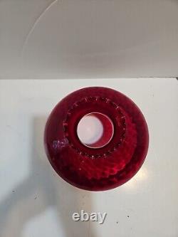 Vintage GWTW Red Hurricane Glass Optic Dot Lamp Shade 10 Fitter