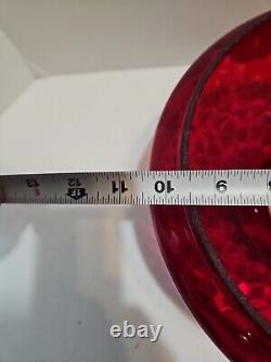 Vintage GWTW Red Hurricane Glass Optic Dot Lamp Shade 10 Fitter