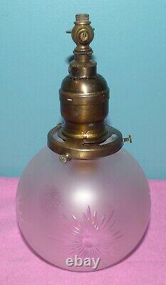 Vintage Gas Light Wall Lamp Sconce with Etched Starburst Glass Shade
