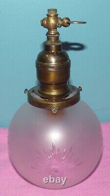 Vintage Gas Light Wall Lamp Sconce with Etched Starburst Glass Shade