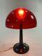 Vintage Gilbert Softlite 70s Acrylic Mushroom Lamp Black Base Red Shade, Mcm