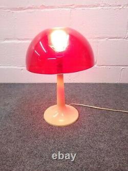 Vintage Gilbert Softlite Mushroom Lamp Mid Century 1960 Red Shade Plastic USA