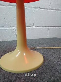 Vintage Gilbert Softlite Mushroom Lamp Mid Century 1960 Red Shade Plastic USA