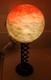 Vintage Glass Art Deco Twisted Design Round Globe Lamp Shade With Lamp! Read