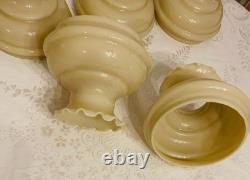 Vintage Glass Lamp Chandelier Light Shade Beige Lot of 5 New