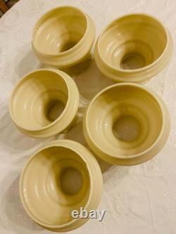 Vintage Glass Lamp Chandelier Light Shade Beige Lot of 5 New