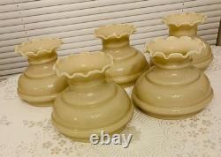 Vintage Glass Lamp Chandelier Light Shade Beige Lot of 5 New