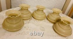Vintage Glass Lamp Chandelier Light Shade Beige Lot of 5 New