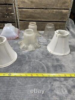 Vintage Glass Lamp Shades Lot Of 8