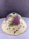 Vintage, Glass, Lampshade, Hand Painted Floral Design, Ruffled Top 6 1/2 In