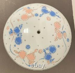 Vintage Glass Light Shade Ceiling POODLES Retro Dome Disc Saucer Napco Type