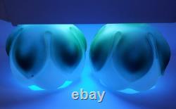 Vintage Glass Lotus Lampshade Pair 4 Tall 3.75 Base Diameter Please Read