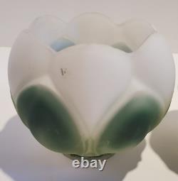Vintage Glass Lotus Lampshade Pair 4 Tall 3.75 Base Diameter Please Read