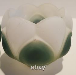 Vintage Glass Lotus Lampshade Pair 4 Tall 3.75 Base Diameter Please Read