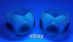 Vintage Glass Lotus Lampshade Pair 4 Tall 3.75 Base Diameter Please Read