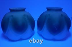 Vintage Glass Lotus Lampshade Pair 4 Tall 3.75 Base Diameter Please Read