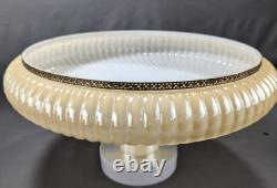 Vintage Glass Nu Gold Type Spiral Ribbed Torchiere Lamp Shade Brass Gallery 16W
