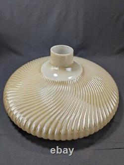 Vintage Glass Nu Gold Type Spiral Ribbed Torchiere Lamp Shade Brass Gallery 16W