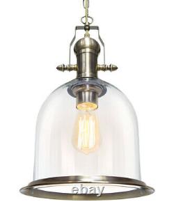 Vintage Glass Shade Chandelier Hanging Pendant Ceiling Light Diner Lantern M0120