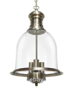 Vintage Glass Shade Chandelier Hanging Pendant Ceiling Light Diner Lantern M0121